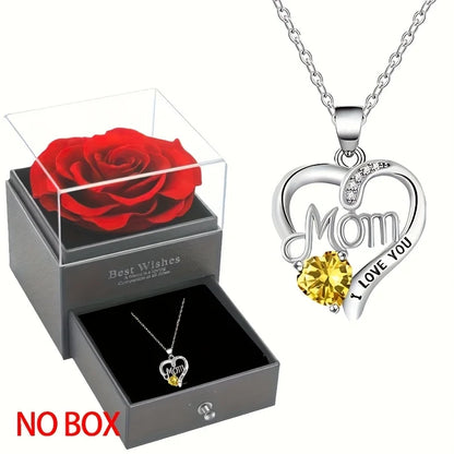 Collana con ciondolo a forma di cuore in stile elegante, design cavo, regalo per la festa della mamma, adatto ai migliori amici senza scatola