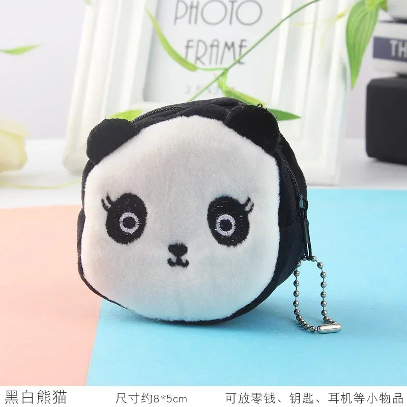 Cartone animato animale ragazzi portamonete in peluche bambini portamonete con cerniera custodia portaoggetti simpatici animali portafogli donna mini borsa regalo per bambini