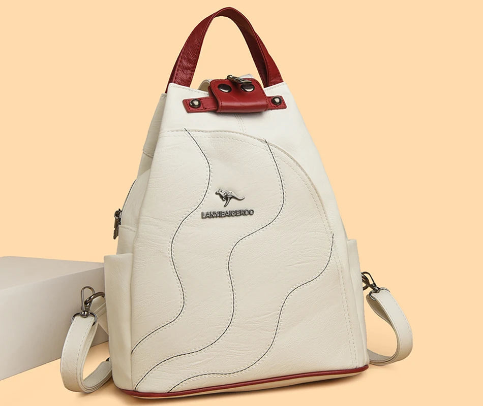 Zaini in pelle da donna Borsa da petto femminile con cerniera Zaino da viaggio Zaino da donna Mochilas Borse da scuola per ragazze adolescenti Sac A Dos