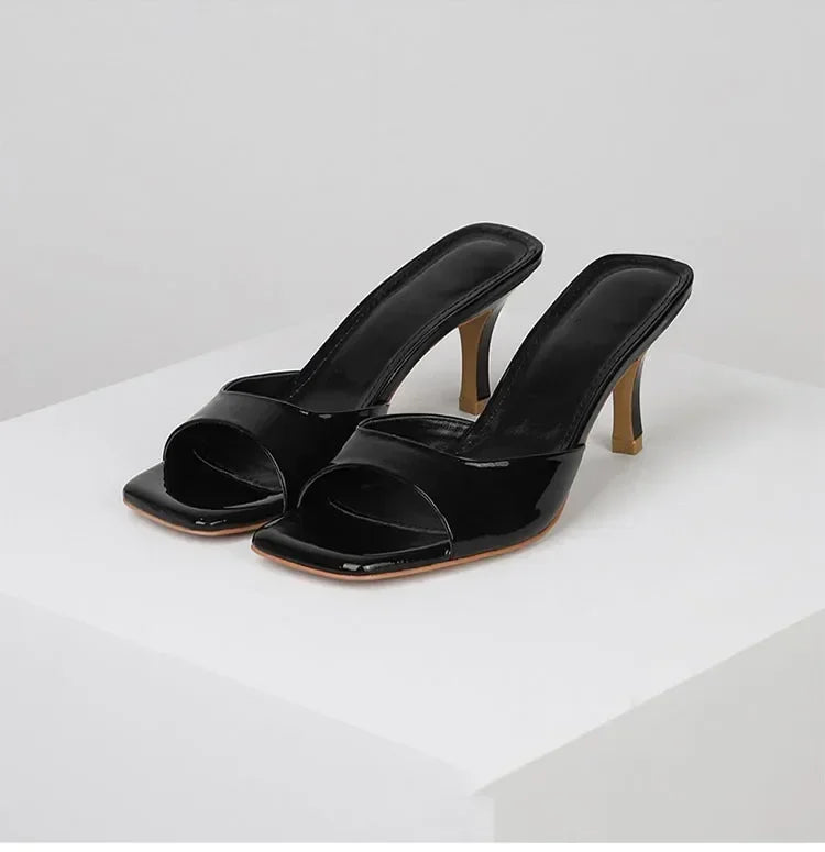Sandales d'Été pour Femme 2026 : Claquettes Élégantes à Bout Carré, Talons Hauts de Luxe, Sexy et Décontractées pour Cérémonies et Bal de Promo