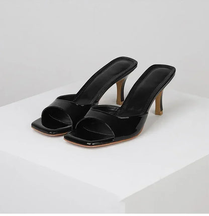 Sandales d'Été pour Femme 2026 : Claquettes Élégantes à Bout Carré, Talons Hauts de Luxe, Sexy et Décontractées pour Cérémonies et Bal de Promo