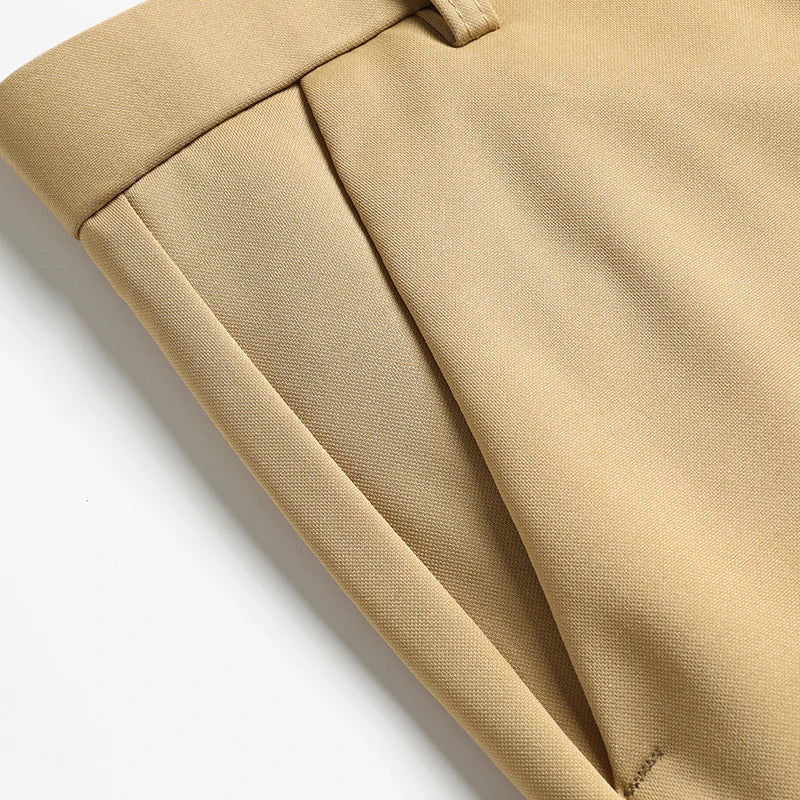 29-42 Pantaloni estivi da uomo Pantaloni casual elasticizzati dritti sottili senza traccia, senza tessuto da stiro, sensazione setosa e fresca