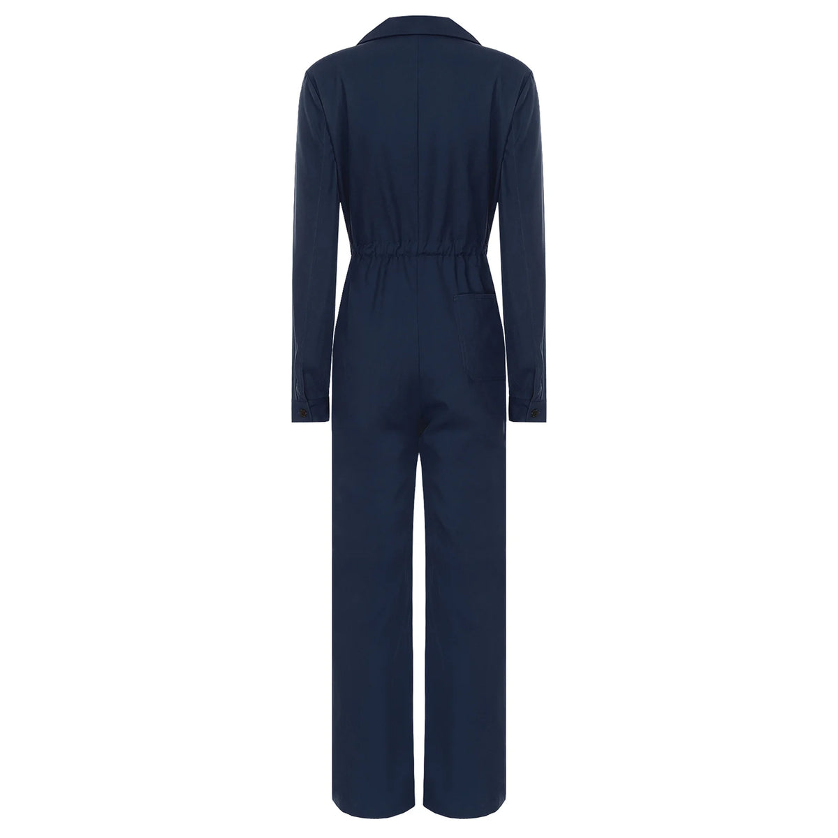 Tuta da lavoro da donna Tuta con bottoni alla moda Colletto rovesciato casual Pagliaccetto a maniche lunghe Design elegante con bottoni sul davanti