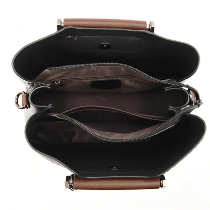 Borse di lusso in morbida pelle Borse da donna Designer 3 strati Borsa a tracolla con tracolla Sac Borsa da donna per lo shopping di grande capacità