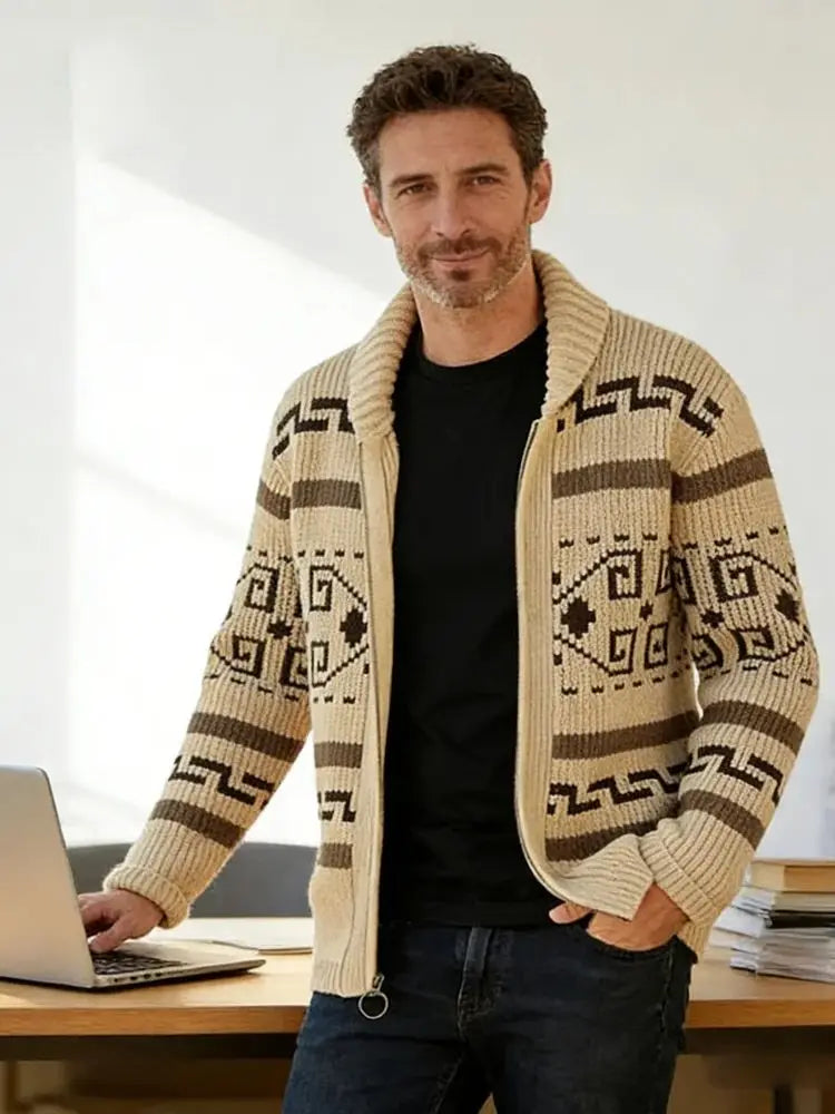 Cardigan invernale da uomo maglioni moda uomo maglione lavorato a maglia cappotti termici caldi Casual uomo casimmer risvolto giacche lavorate a maglia abbigliamento