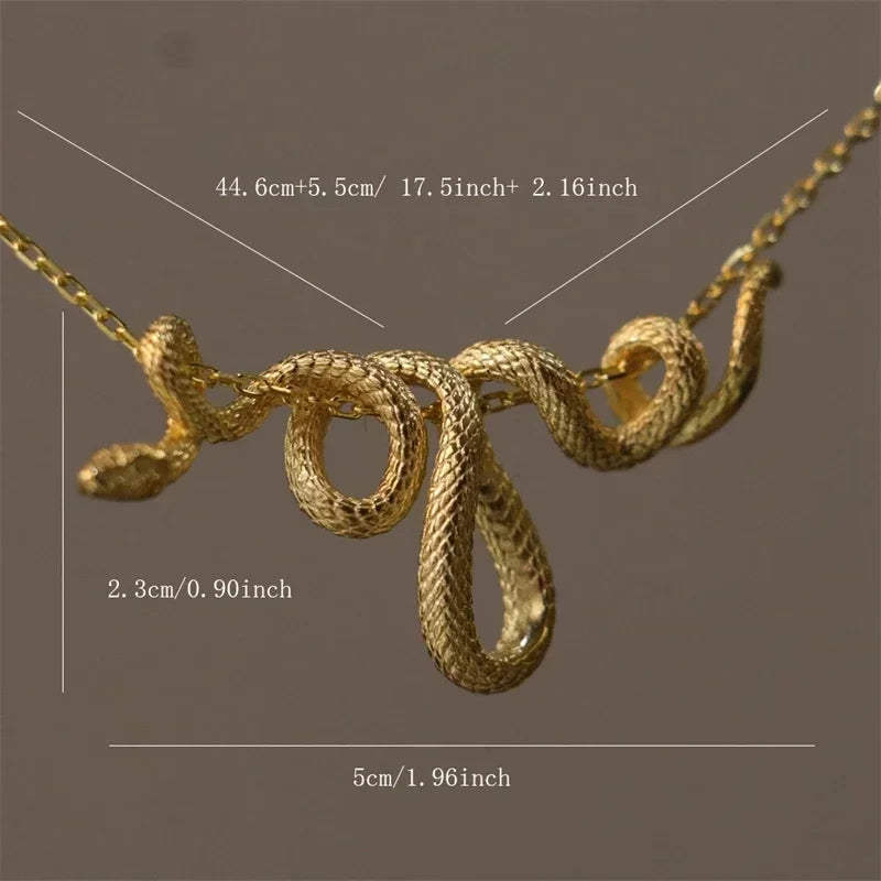 Nuova collana con ciondolo serpente originalità punk avvolgimento colore argento unico uomo donna gioielli hiphop dichiarazione serpente girocollo regali