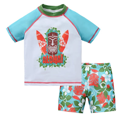 2 pezzi costumi da bagno per ragazzi estate stampa di cartoni animati costume da bagno per bambini abbigliamento da surf per bambini