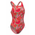 mad wave Triathlon Trainingsbadeanzug Damen Criss Cross Rücken Einteiler Freizeit Strand Badeanzug Print Bikini Sexy Bademode