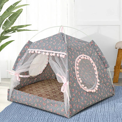 Tenda per gatti Simpatico letto per gatti principessa Tenda per gatti strappata Tenda per gatti pieghevole Forniture per animali domestici universali per quattro stagioni Zanzariera per animali domestici invernale