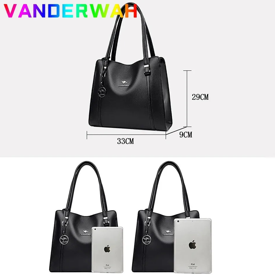 Borse di lusso in morbida pelle Borse da donna Designer 3 strati Borsa a tracolla con tracolla Sac Borsa da donna per lo shopping di grande capacità