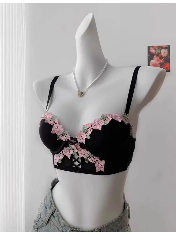 MOYISU London Anime Bralette - Delicato reggiseno senza fili per adolescenti, lingerie estiva giapponese Busto piccolo Allure sottile aderente