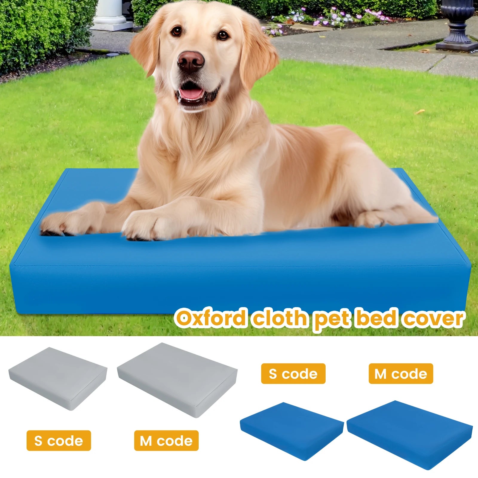 Copriletto per cani Copriletto per cani impermeabile in tessuto Oxford con cerniera Fodera per letto per cani rimovibile Facile da lavare Forniture per animali domestici S/M