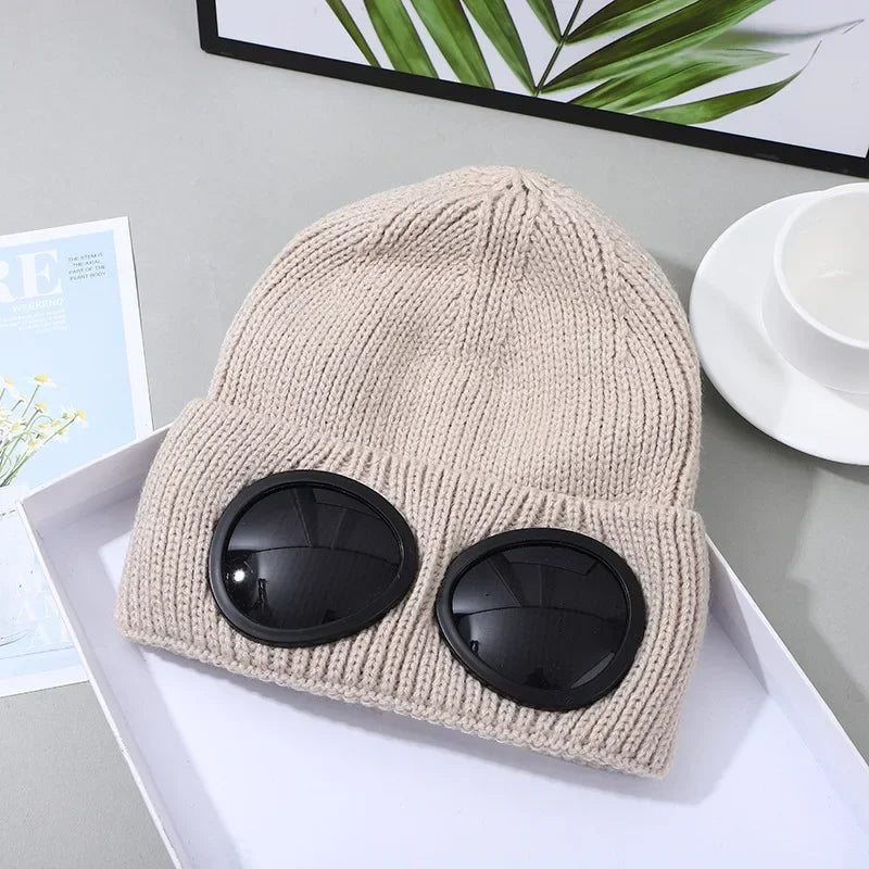 Caldo maschera da sci cappelli berretti donna uomo inverno occhiali antivento berretto lavorato a maglia protezione per le orecchie all'aperto sport berretti freddi Garros