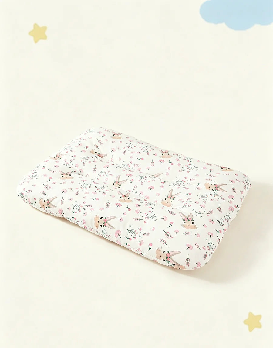 1 cuscino per bambini a forma di coniglio floreale, morbido e confortevole, in cotone 100%.