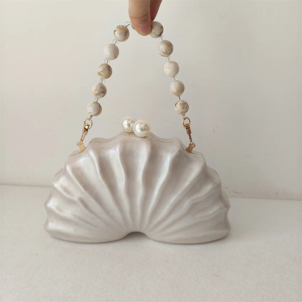 Borsa originale con perline in acrilico per metà stanza, pochette con pochette, borsa da sera per feste, da donna, da viaggio, da spiaggia, mini borse estive