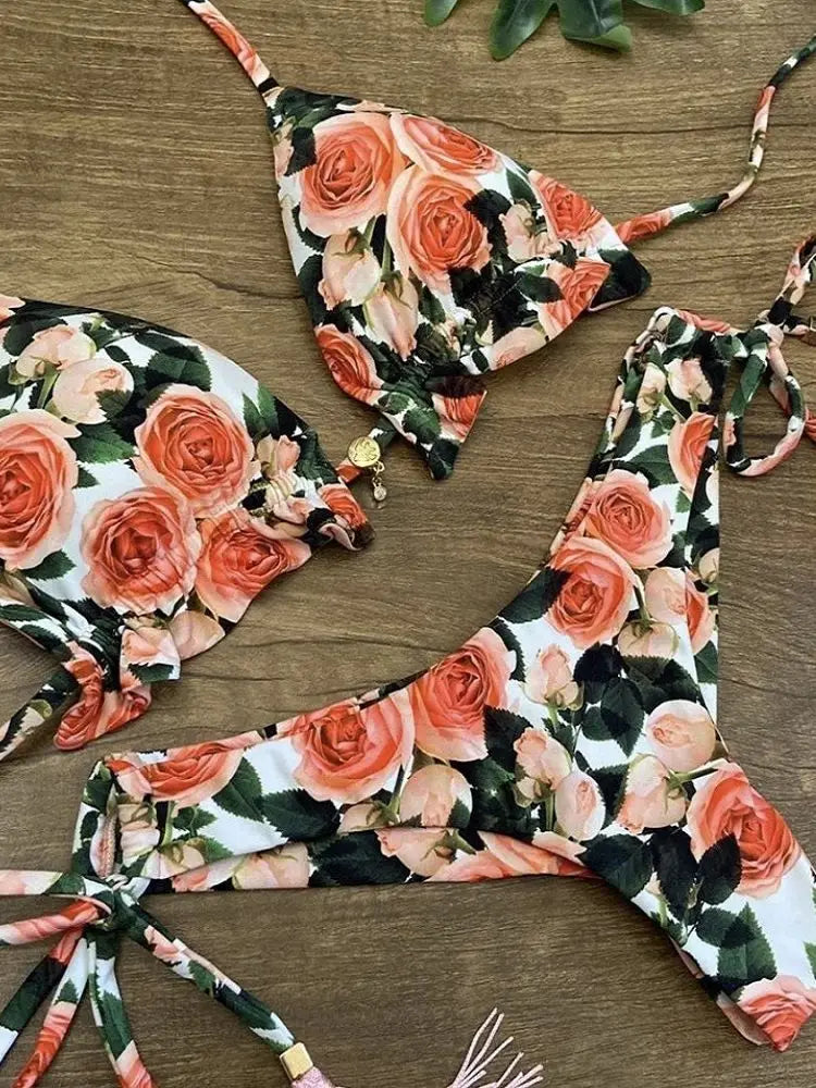 RUOTONGSEPT Sexy Print Bikinis Set Women Swimsuit Bandage Two-Piece Swimwear Brazilian Biquínis Beachwear Bathing Suit 2023 New