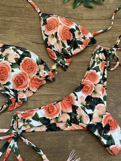 RUOTONGSEPT Sexy Print Bikinis Set Women Swimsuit Bandage Two-Piece Swimwear Brazilian Biquínis Beachwear Bathing Suit 2023 New
