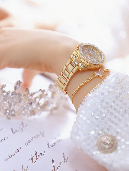 Orologi eleganti da donna con bracciale in oro 2025 Orologi da polso da donna di lusso delle migliori marche per orologio femminile Moda elegante in acciaio pieno