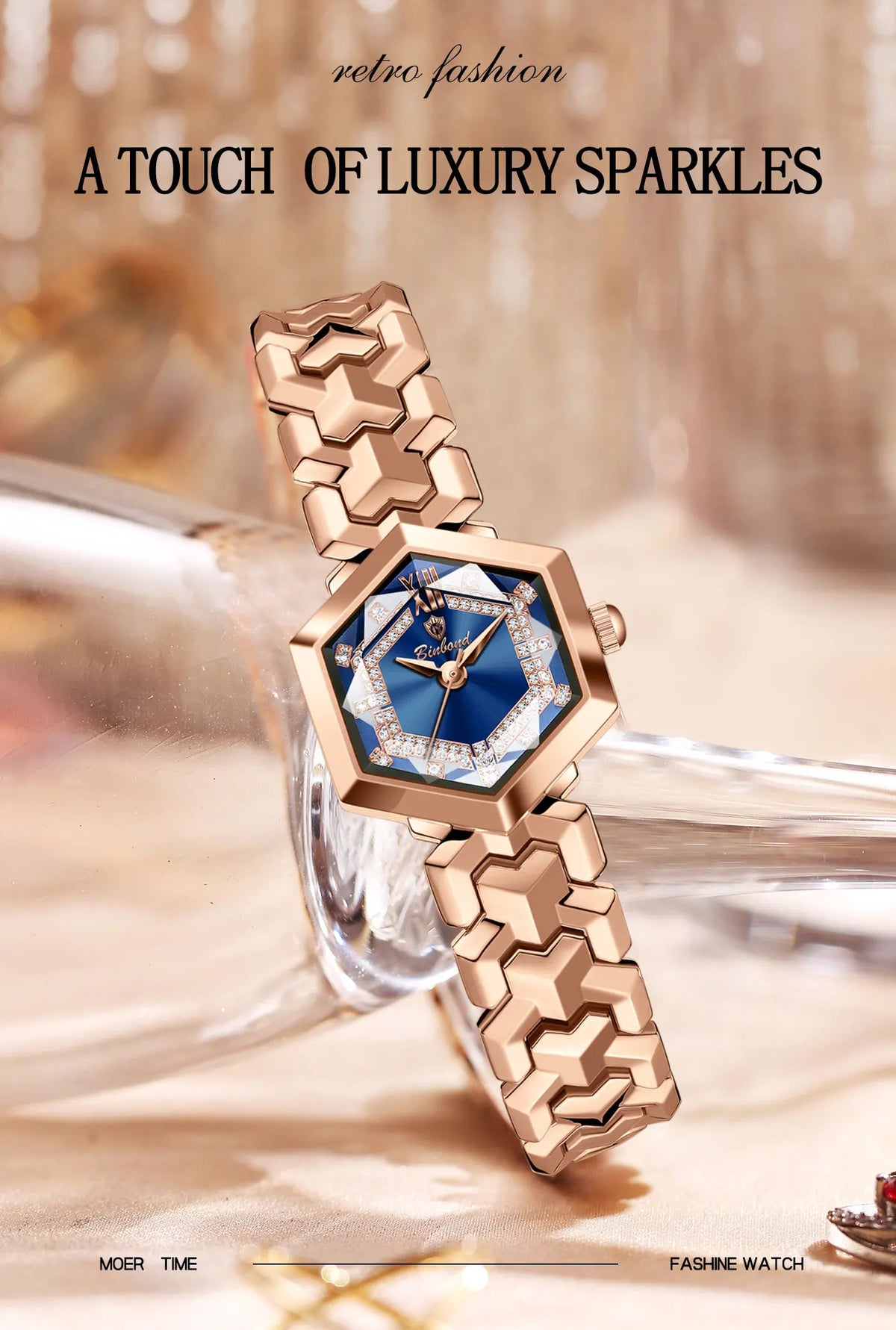 BINBOND Orologi da donna eleganti delle migliori marche Orologio da polso da donna con specchio a rombo alla moda Orologio al quarzo originale con quadrante con diamanti impermeabile