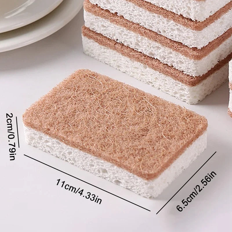 6 pz/set Spugne Scrub Naturale Spugna per lavare i piatti Sicuro Naturale Sisal Pasta di Legno Spugna di Microfibra di Cotone Spugna Da Cucina Per La Casa