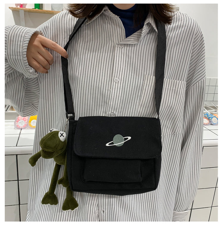Borsa a tracolla per studenti con collage casual Borsa piccola da donna Borsa a tracolla in tela per donna Borse a tracolla con stampa Bolsas Sac
