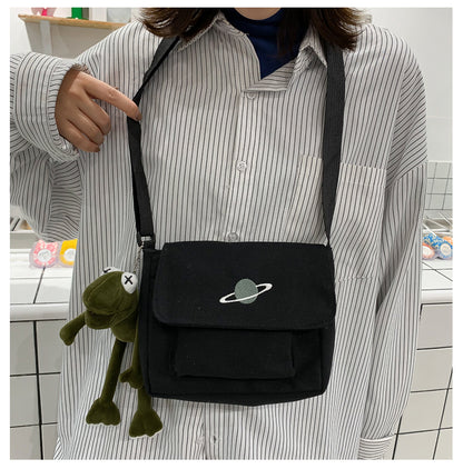 Borsa a tracolla per studenti con collage casual Borsa piccola da donna Borsa a tracolla in tela per donna Borse a tracolla con stampa Bolsas Sac