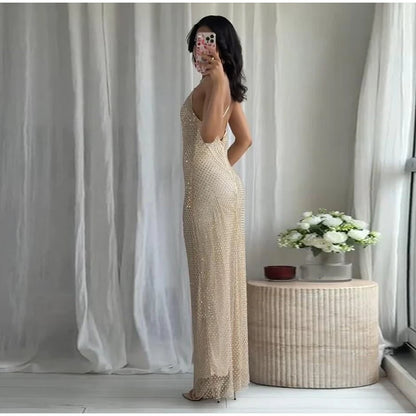 Abito corto senza maniche scintillante da donna con tutti i strass Abiti sexy senza spalline alla moda per donna Estate Nuovo outfit streetwear
