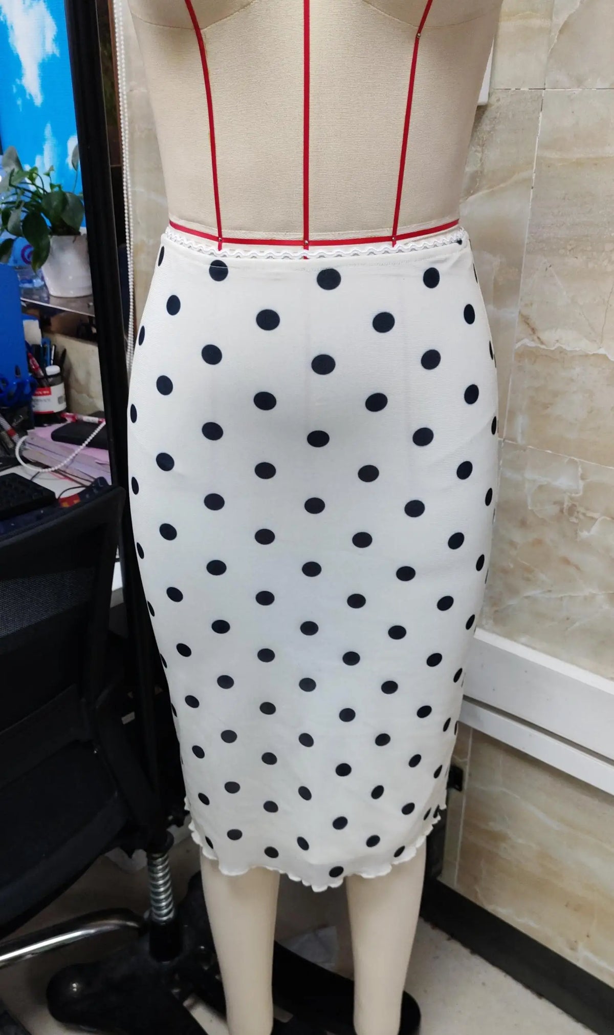 hirigin Gonna longuette casual da donna Elegante gonna a tubino aderente con stampa a pois per allenamento per feste Abbigliamento quotidiano Estate Y2K Streetwear