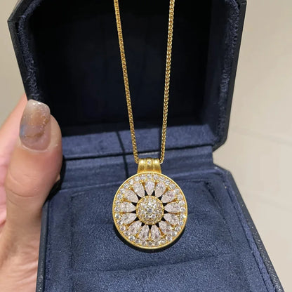 Pendentif Collier Or 14 carats Véritable pour Femme Bijoux Or Fin 14 carats Pierres Précieuses Diamants Bizuteria Pendentif Mariage Naszyjnik Femmes