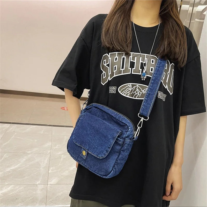 Borsa da donna Casual in Denim 2023 borse a tracolla a tracolla estive di tendenza per borse e borsette per telefono da studente borsa a tracolla per Jeans