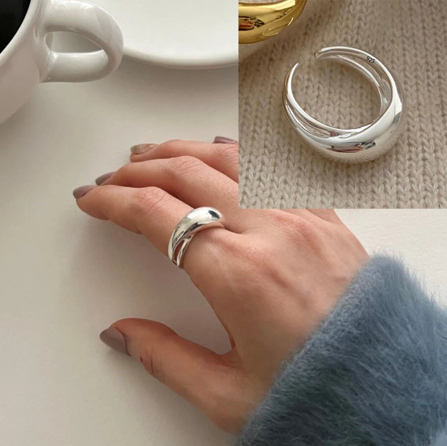 Anelli in Argento Sterling 925, Nuovi Gioielli da Festa, Charm Vintage, Design Geometrico a Doppio Strato, Accessori Regalo, Dropshipping