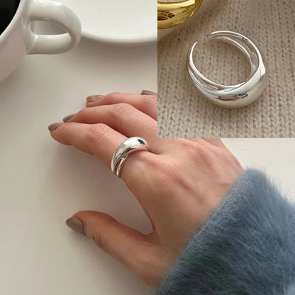 Anelli in Argento Sterling 925, Nuovi Gioielli da Festa, Charm Vintage, Design Geometrico a Doppio Strato, Accessori Regalo, Dropshipping