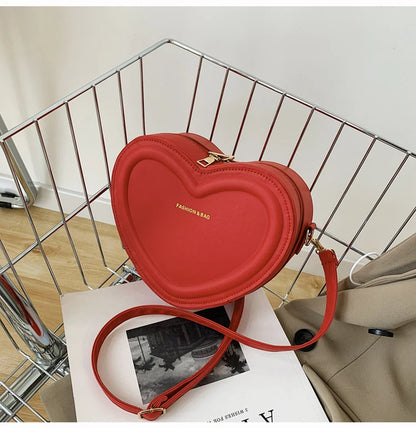 Borse a tracolla a forma di cuore di vendita calda per le borse a tracolla in pelle PU solida da donna