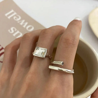 Anelli in Argento Sterling 925, Nuovi Gioielli da Festa, Charm Vintage, Design Geometrico a Doppio Strato, Accessori Regalo, Dropshipping