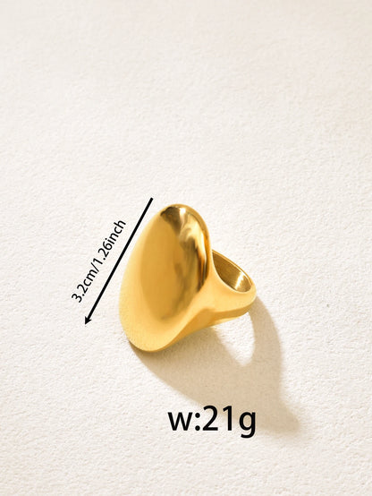 J145Ovale transfrontaliera in acciaio inossidabile con superficie fredda ed elegante, anello di alta qualità, esagerato e alla moda per le donne