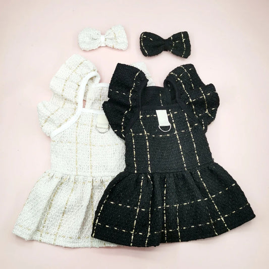 Pet Princess Style Dress nero bianco cane gatto gonna estate comoda gonna a fiocco per cani di piccola e media taglia forniture per animali domestici