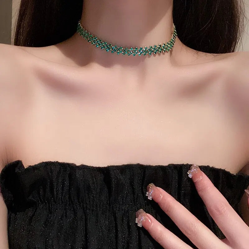 Collana girocollo di lusso con strass pieni lucidi per le donne Collane di cristallo geometriche personalizzate Regali per feste di gioielli da sposa