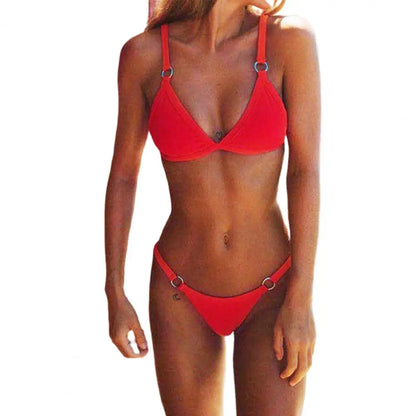 1 Set Bikini Swimwear Super Soft Polyester Women Summer Solid Swimwear Bikini Panties for Female Bikini Set for Swimming Pool
