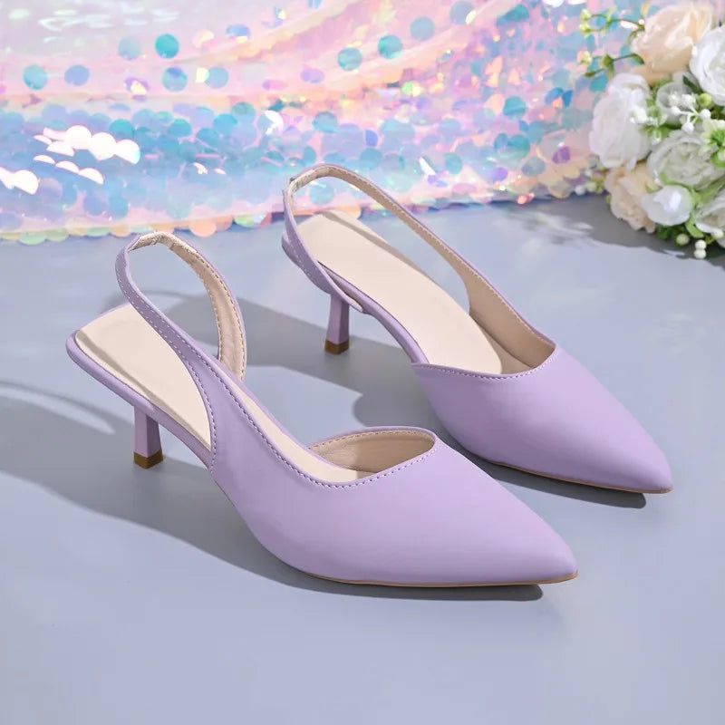 Sandali Estivi da Donna con Punta a Spillo, Scarpe Eleganti con Tacco Alto, Sandali Slingback da Ufficio per Signore