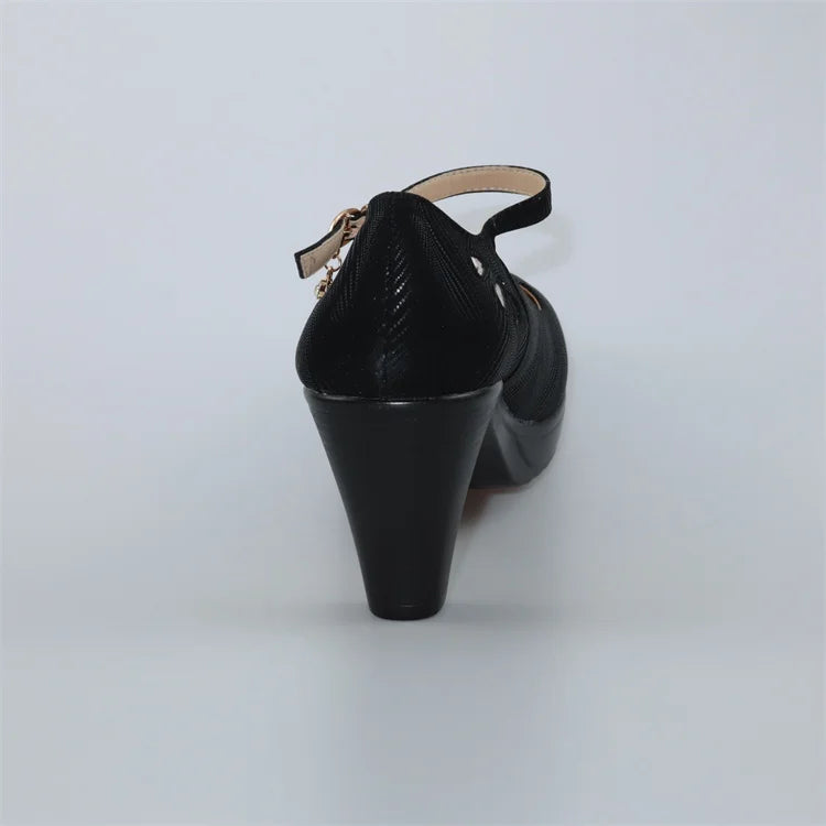 Plus Size 32-43 Block Heel Platform Shoes Women Pumps 2025 Spring High Heels Shoes Ladies Office Shoe Elegant Wedding Shoes