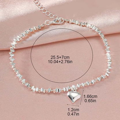 Cavigliera a catena sottile scintillante per donna Bracciale a doppio strato con ciondolo a forma di croce a cuore con zirconi sul piede della gamba Gioielli da spiaggia estivi alla moda
