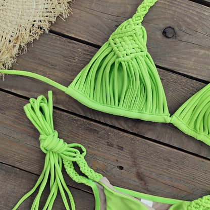 2025 Nuovo Fasciatura Strisce Bikini Brasiliano Costumi da Bagno Costume da Bagno da Donna Due Pezzi Set Femminile Sexy Lace up Mujer Beachwear Estate