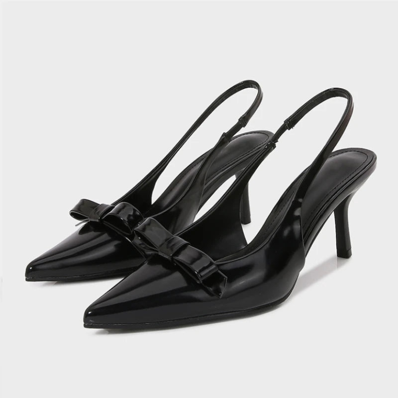 Sandales d'été à talons hauts pour femmes Élégante décoration de nœud Mode Fête Mariage Chaussures élégantes à talon aiguille sexy pour femmes