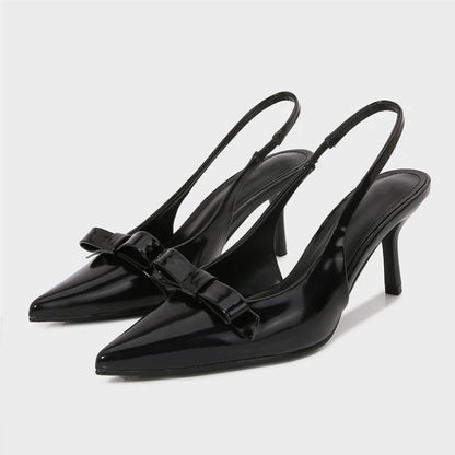 Sandales d'été à talons hauts pour femmes Élégante décoration de nœud Mode Fête Mariage Chaussures élégantes à talon aiguille sexy pour femmes