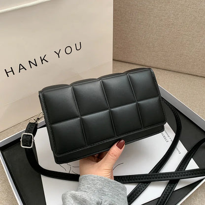 Nuove borse a tracolla moda tinta unita borsa a tracolla da viaggio femminile plaid piccole borse a tracolla in pelle PU per donna
