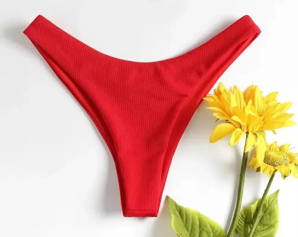 Sexy Bikinihose Damen 2025 Bademode Low Waist Slip Einfarbig Thong Strandmode Brasilianischer Badeanzug Sommer