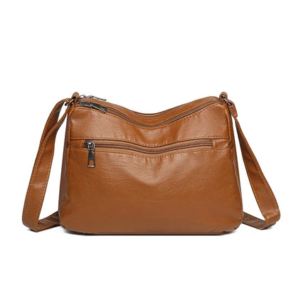 Borsa a tracolla in pelle da donna Tracolla regolabile Chiusura con cerniera Borsa per donna Viaggio Lavoro Borsa a tracolla casual quotidiana