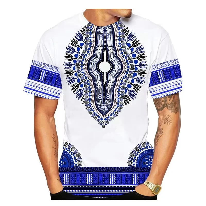 Maglietta musulmana Y2K T-shirt da uomo nuova estate Stile etnico 3d stampato Kid Manica corta Per il tempo libero Vacanza Top Donna Maglietta Abbigliamento