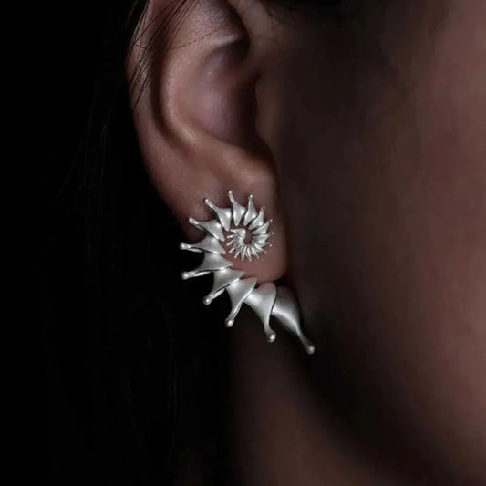 Nuovi orecchini a bottone in argento antico con personalità di conchiglia stereo gotica per uomo donna Ognissanti gioielli punk regalo accessorio per le vacanze