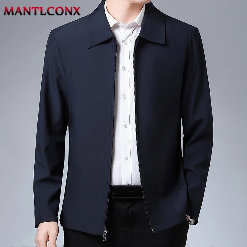 Giacca da uomo primavera autunno Giacca da lavoro casual sottile da uomo Cappotto da ufficio Cappotto da uomo Giacche sociali per uomo Capispalla Nero M-XXXL